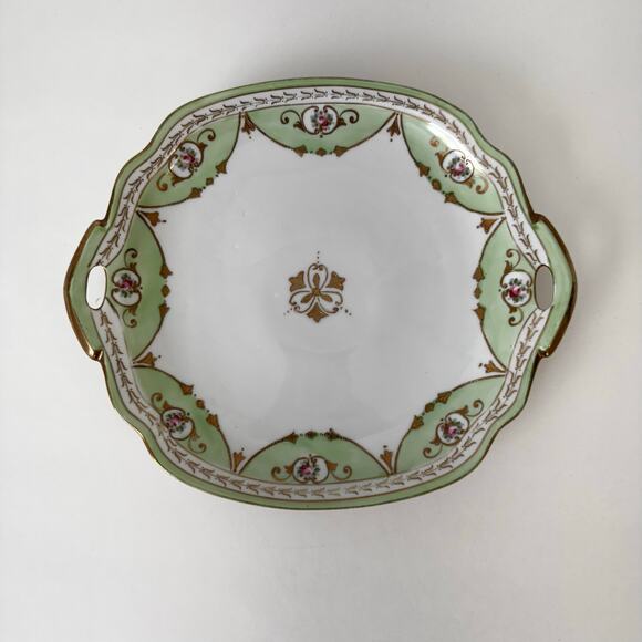 Nortitake Nippon Gold Trimmed Hand Painted 2-Handle Serving Tray & Bowl SET - Picture 2 of 14